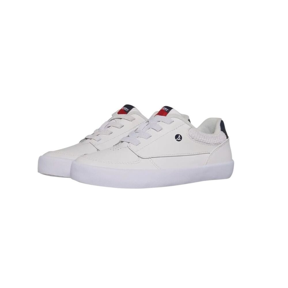 Sperry Kids Boardwalk Sneaker Boy's, White, Size 5, NWOT display pair